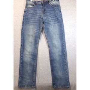 Cavalli Class Jeans Mens Blue‎ Size 32x32 Medium Wash Straight Leg Zip